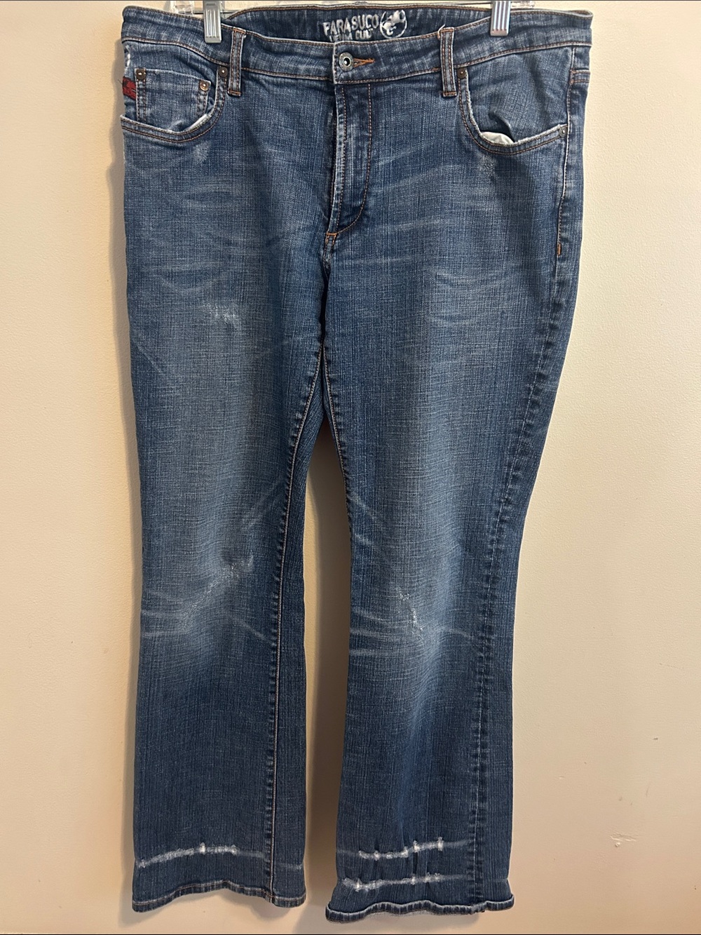 Parasuco Denim Cult Jeans Mens Distressed Blue Bootcut Flare Leg Denim Pants 36